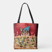 Tote Bag Chihuahua Anniversaire Pizza Pie (Dos)
