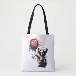 Tote Bag Chihuahua Balloon mignon Chiwawa Funny