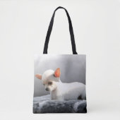 Tote Bag Chihuahua Chien assis Chien Portrait Peinture d'ar (Devant)