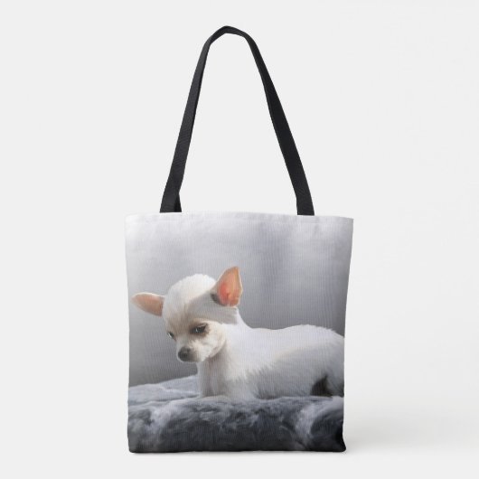 Tote Bag Chihuahua Chien assis Chien Portrait Peinture d'ar (Dos)