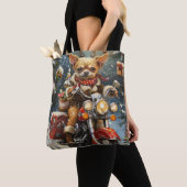 Tote Bag Chihuahua Chien équitation moto Noël (De près)