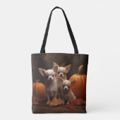 Tote Bag Chihuahua Chiot Automne Citrouille de plaisir (Dos)