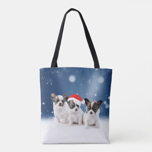 Tote Bag Chihuahua Chiuppies mignonnes avec Noël du Père No (Dos)