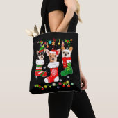 Tote Bag Chihuahua Christmas Lights (De près)