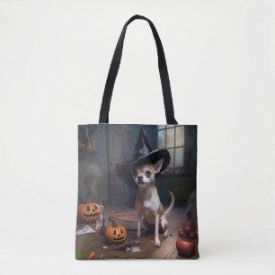 Tote Bag Chihuahua Citrouilles Halloween effrayant