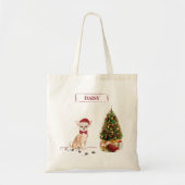 Tote Bag Chihuahua Funny Chien de Noël avec arbre (Devant)
