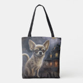 Tote Bag chihuahua Halloween effroi (Dos)