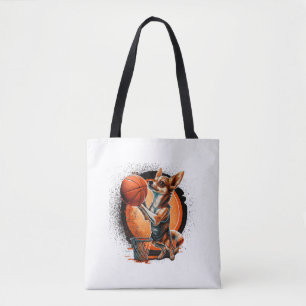 Tote Bag Chihuahua Joueur de basket-ball Sport Dunk