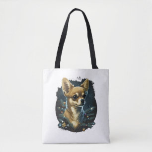 Tote Bag Chihuahua Joyeux Noël X-Mas Tree Cute