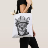 Tote Bag Chihuahua Ouvrier de construction (De près)