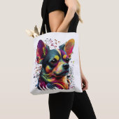 Tote Bag Chihuahua peinture Abstraite couleur mignonne chie (De près)