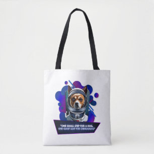 Tote Bag Chihuahua "Un petit pas pour un chien3