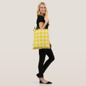 Tote Bag Childhood Cancer Awareness Plaid Gold Ribbon (Sur le modèle)