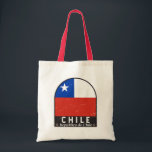 Tote Bag Chili - Emblème Distorsion Vintage<br><div class="desc">emblème en détresse du Chili arborant le drapeau et les armoiries.</div>