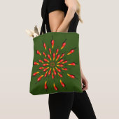 Tote Bag Chili Peppers Mandala Art (De près)