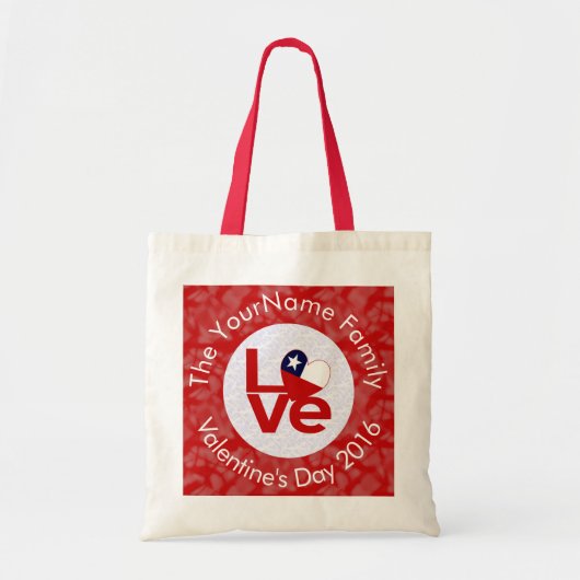 Tote Bag Chili Red LOVE Drapeau personnalisé (Devant)