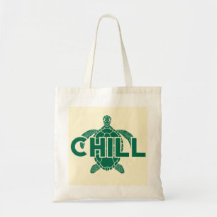 Tote Bag Chill Green Sea Turtle Minimaliste vacances d'été