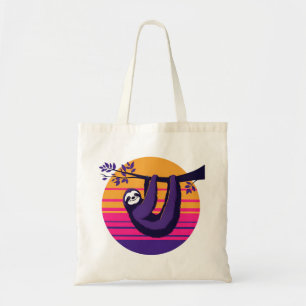 Tote Bag Chill like a Sloth - Retro Sunset Sloth