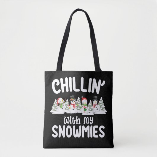 Tote Bag Chillat avec mes neiges Snowman Noël (Devant)