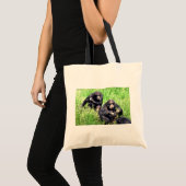 Tote Bag Chimpanzés mangeant l'herbe (nourrisson de note) (Devant (produit))