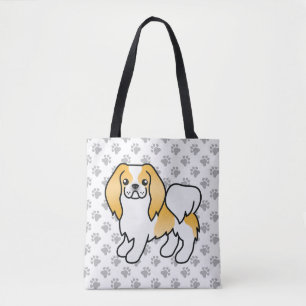 Tote Bag Chin Japonais Lemon et Blanc Dessin Animé Chien &