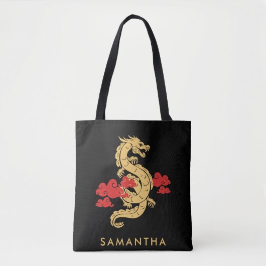 Tote Bag Chinois Lunar New Year Dragon 2024 Personnalisé (Devant)