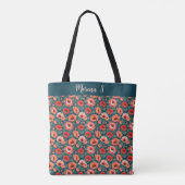 Tote Bag Chinoiserie rose corail (Dos)