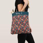 Tote Bag Chinoiserie rose corail (De près)