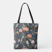 Tote Bag Chinoiserie sur Denim Blue (Dos)