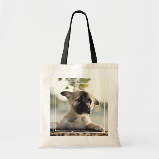 Tote Bag Chiot allemand sur la haie (Devant)