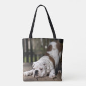 Tote Bag Chiot anglais de bouledogue (Dos)
