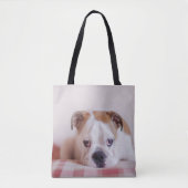 Tote Bag Chiot anglais timide de bouledogue (Devant)