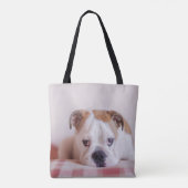 Tote Bag Chiot anglais timide de bouledogue (Dos)