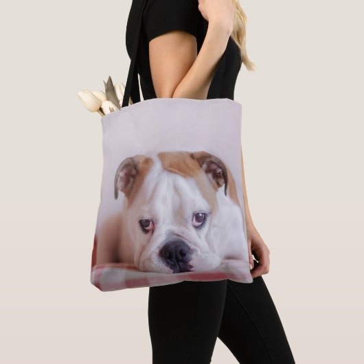 Tote Bag Chiot anglais timide de bouledogue (De près)