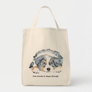 Tote Bag Chiot australien bleu de berger de Merle