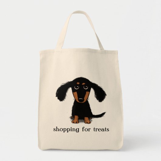 Tote Bag Chiot aux cheveux longs mignon de chien de (Devant)