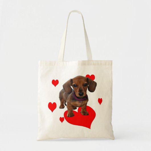 Tote Bag Chiot avec coeur (Devant)