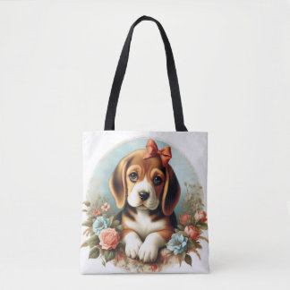 Tote Bag Chiot Beagle vintage