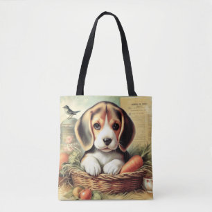 Tote Bag Chiot Beagle vintage