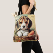 Tote Bag Chiot Beagle vintage (De près)