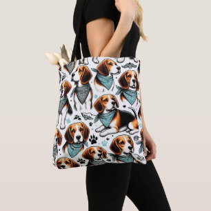 Tote Bag Chiot Beagle vintage sans couture
