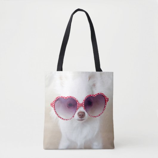 Tote Bag Chiot blanc de chiwawa (Devant)