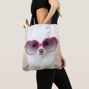 Tote Bag Chiot blanc de chiwawa