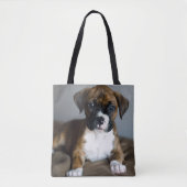Tote Bag Chiot Brindle de boxeur (Devant)