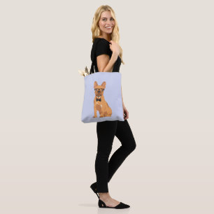 Tote Bag Chiot Brown de bouledogue français de hippie pour