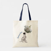 Tote Bag Chiot dalmate Et Animal Rose (Dos)