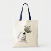 Tote Bag Chiot dalmate Et Animal Rose (Devant)