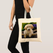 Tote Bag Chiot de charme de chien de Goldie, coton (Devant (produit))