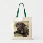 Tote Bag Chiot de laboratoire de chocolat (Devant)