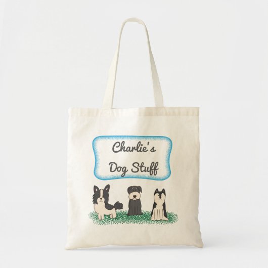 Tote Bag Chiot de monogramme d'accessoires d'animal (Devant)